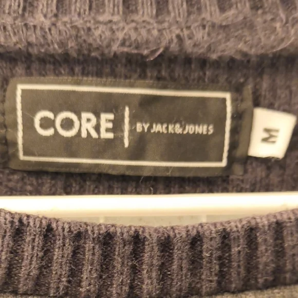 Jack & Jones CORE - Gray / Charcoal Zippered Crewneck Sweater Men's Medium - Picture 2 of 10